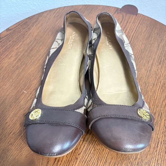 Coach Chelsea Ballet Flats - Tan & Brown , Size 10 - Picture 1 of 8